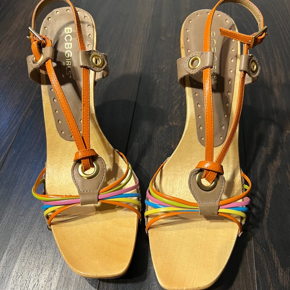 NWOT Multi-color BCBG Sandals size 8.5